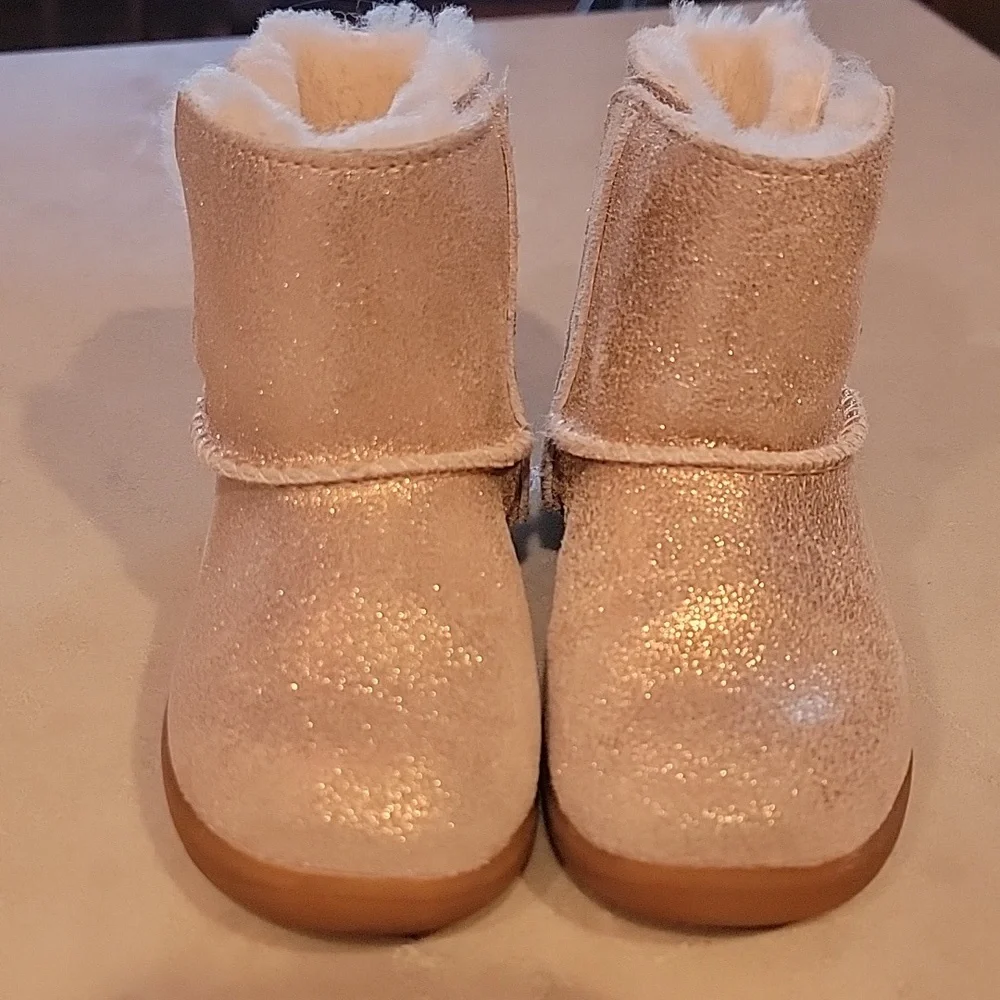 UGG Kids Pink Glitter Boots Shoes Sheepskin 7 Toddler Girls